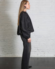 Italian Sports Nylon Shirred Anorak Top in Black by Tibi-Tibi-Idlewild