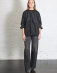 Italian Sports Nylon Shirred Anorak Top in Black by Tibi-Tibi-Idlewild