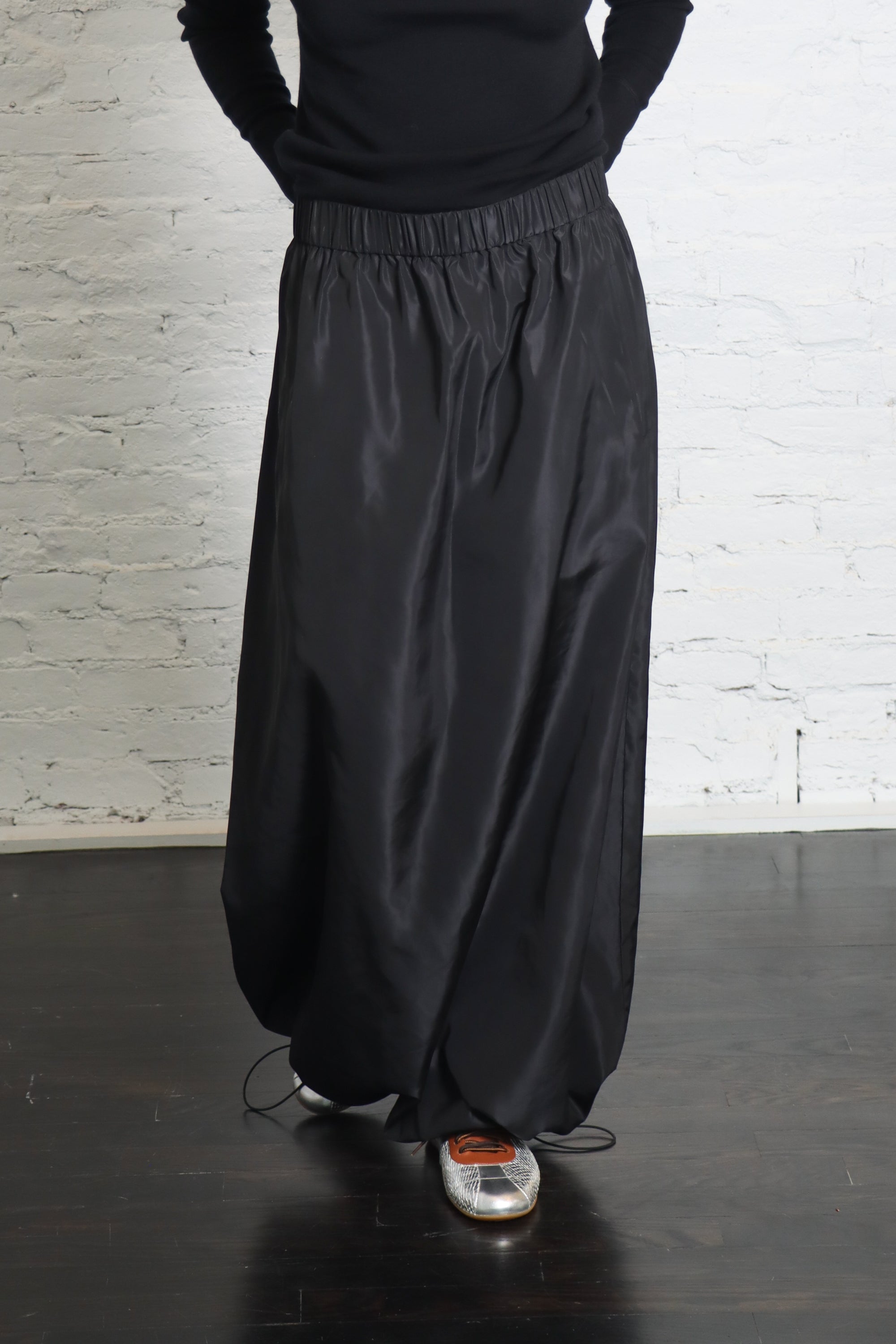 Italian Sporty Nylon Maxi Anorak Skirt in Black by Tibi-Tibi-Idlewild-Cincinnati