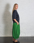 Italian Sporty Nylon Midi Anorak Skirt in Green by Tibi-Bottoms-Tibi-Idlewild