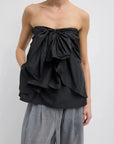 Italian Sporty Nylon Strapless Top in Black by Tibi-Tibi-Idlewild