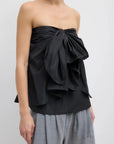 Italian Sporty Nylon Strapless Top in Black by Tibi-Tibi-Idlewild