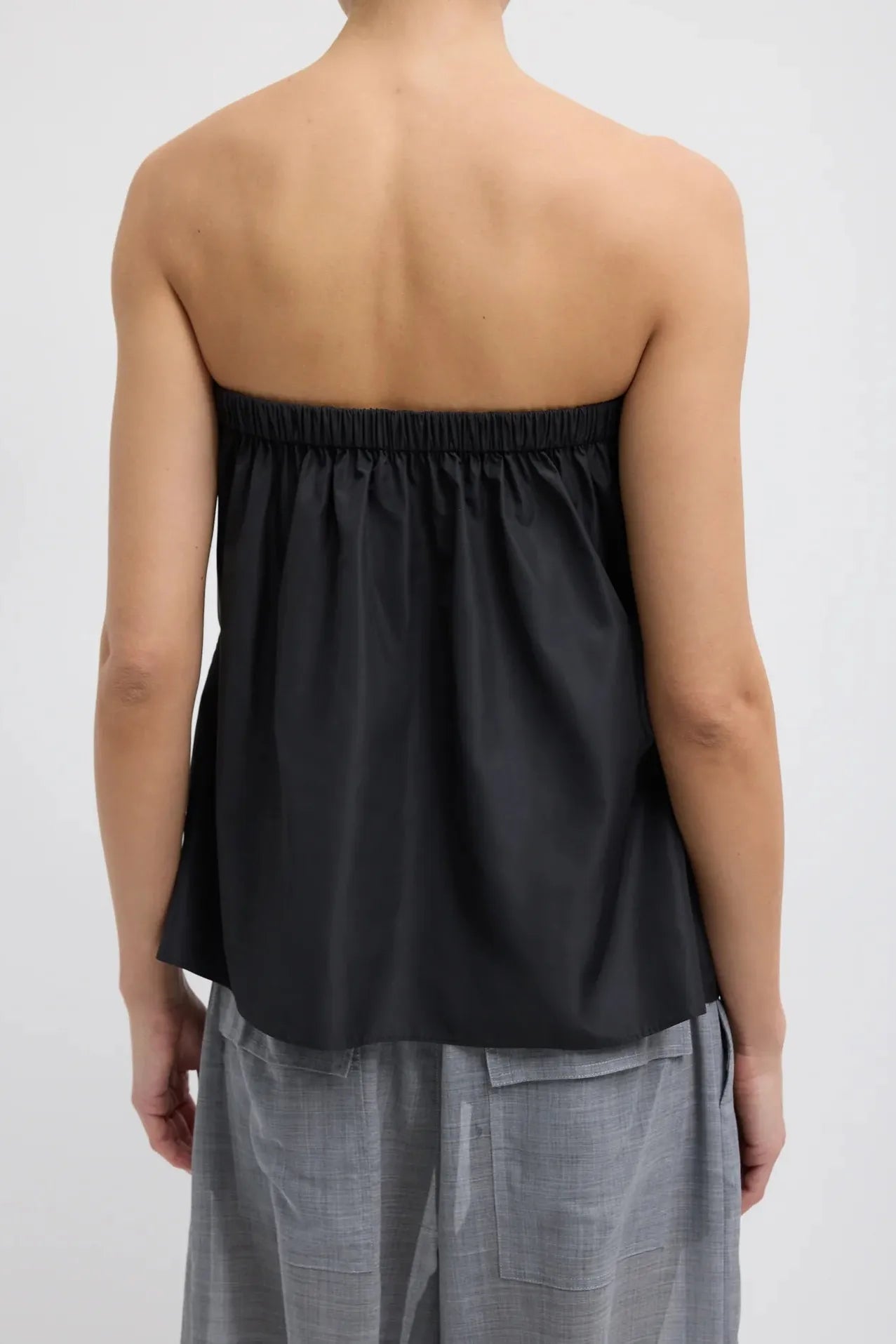 Italian Sporty Nylon Strapless Top in Black by Tibi-Tibi-Idlewild-Cincinnati