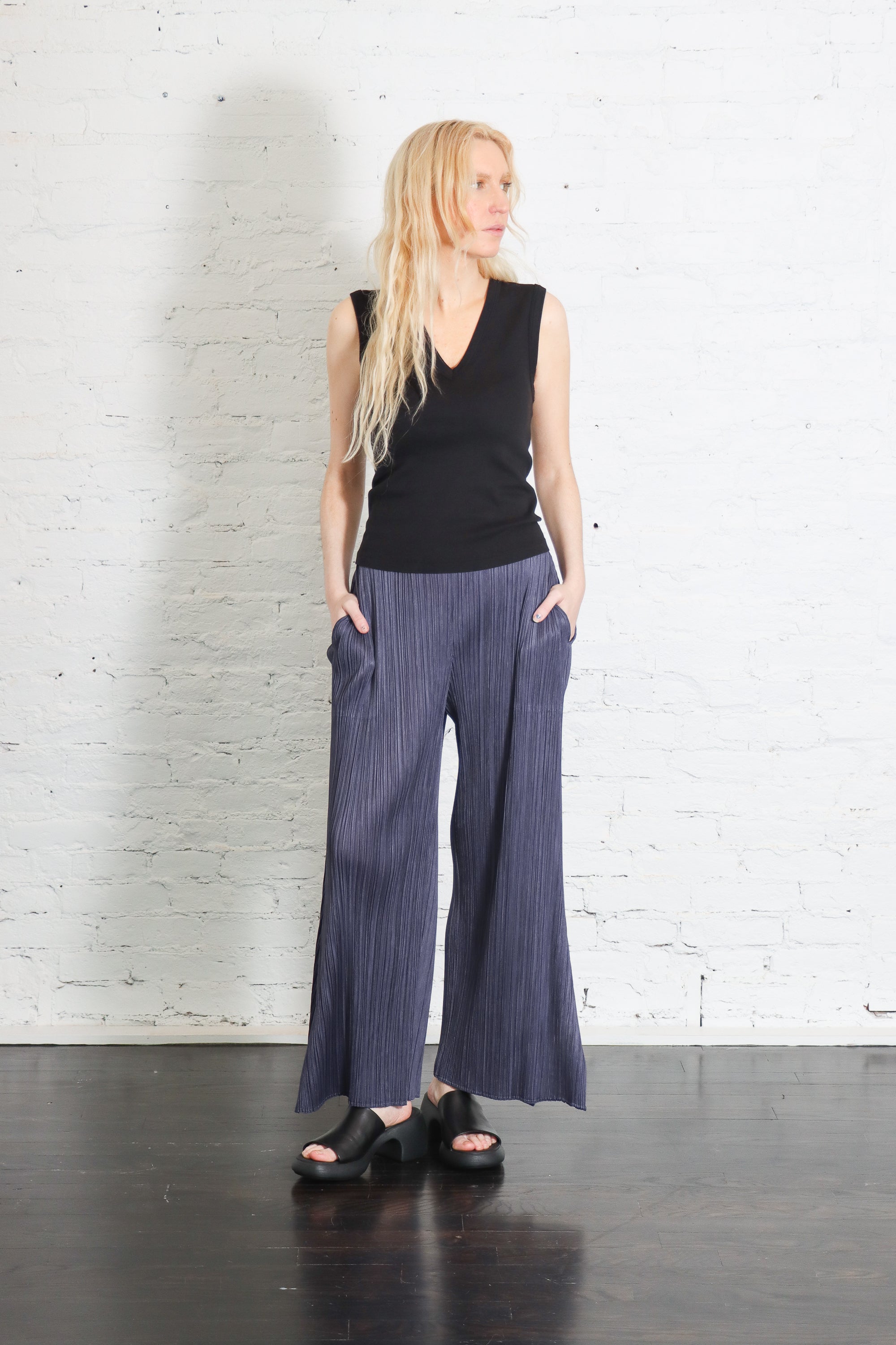 July Monthly Colors Pant in Dark Gray by Pleats Please Issey Miyake-Pleats Please Issey Miyake-Idlewild-Cincinnati