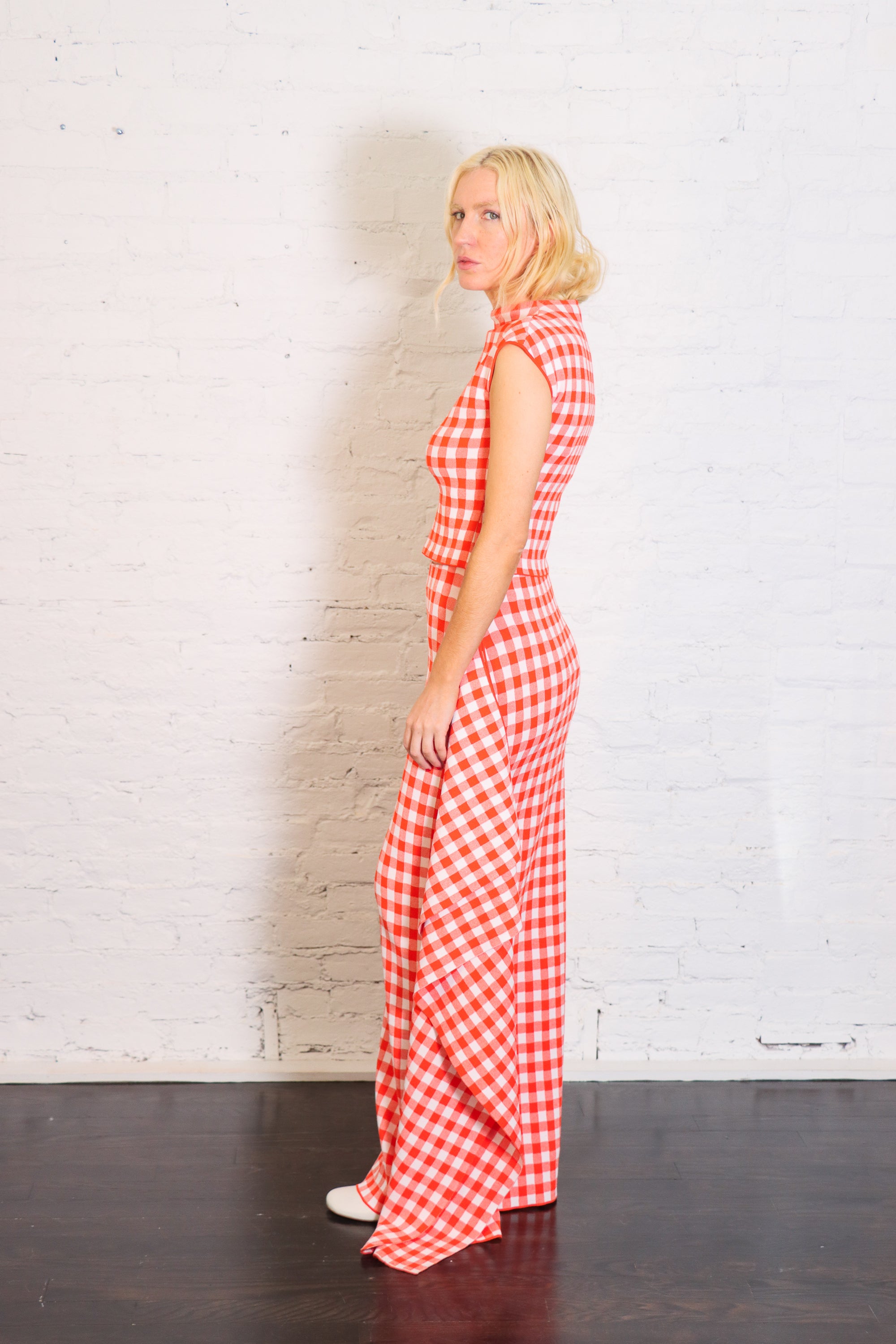 Knitted Fitted Maxi Skirt in Red by A.W.A.K.E. Mode-A.W.A.K.E. Mode-Idlewild-Cincinnati