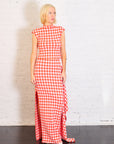 Knitted Fitted Maxi Skirt in Red by A.W.A.K.E. Mode-A.W.A.K.E. Mode-Idlewild-Cincinnati