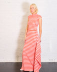 Knitted Fitted Maxi Skirt in Red by A.W.A.K.E. Mode-A.W.A.K.E. Mode-Idlewild-Cincinnati