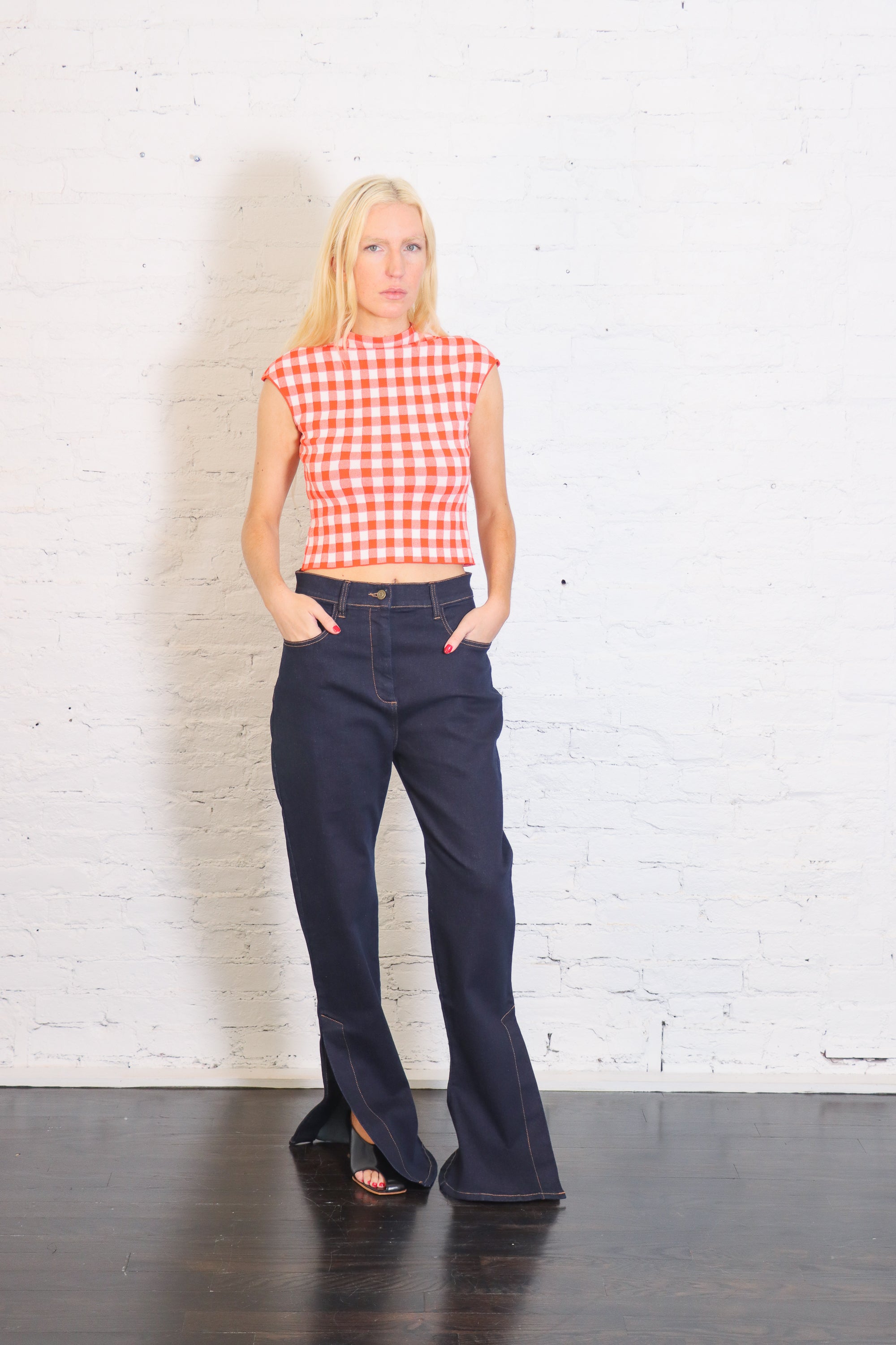 Knitted Sleeveless Top in Red by A.W.A.K.E. Mode-A.W.A.K.E. Mode-Idlewild-Cincinnati