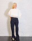Lace Trimmed Big Collar Top in Off White by A.W.A.K.E. Mode-A.W.A.K.E. Mode-Idlewild-Cincinnati