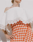 Lace Trimmed Big Collar Top in Off White by A.W.A.K.E. Mode-A.W.A.K.E. Mode-Idlewild-Cincinnati