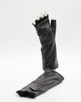 Lambskin Rabbit Lined Fingerless Gloves in Black by Gloves Forino 1899-Gloves Forino 1899-Idlewild-Cincinnati
