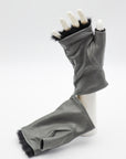 Lambskin Rabbit Lined Fingerless Gloves in Charcoal by Gloves Forino 1899-Gloves Forino 1899-Idlewild-Cincinnati