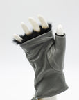 Lambskin Rabbit Lined Fingerless Gloves in Charcoal by Gloves Forino 1899-Gloves Forino 1899-Idlewild-Cincinnati