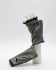 Lambskin Rabbit Lined Fingerless Gloves in Charcoal by Gloves Forino 1899-Gloves Forino 1899-Idlewild-Cincinnati