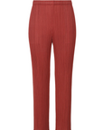 Lamp Shade Pants in Dark Red by Pleats Please Issey Miyake-Bottoms-Pleats Please Issey Miyake-Idlewild