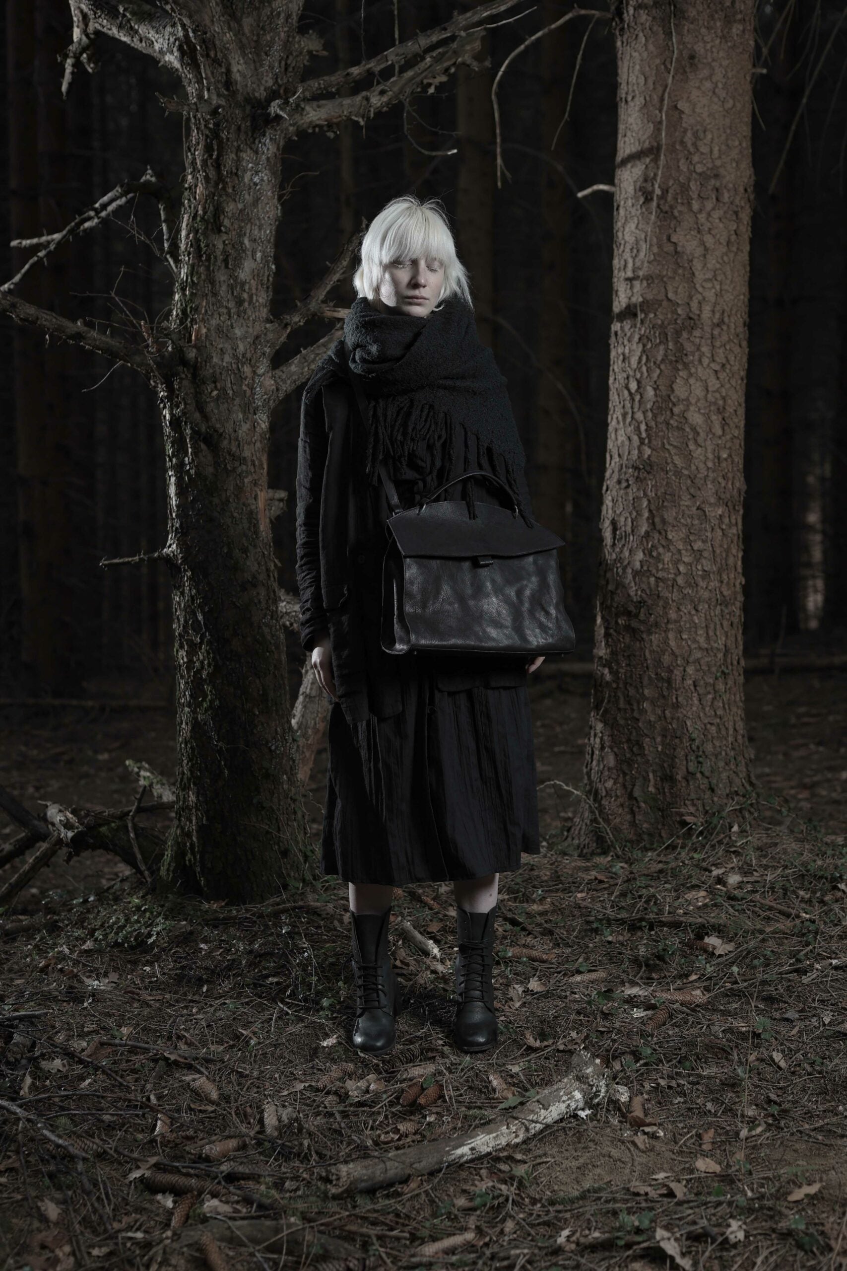 Large Archaic Bag in Black by Miranda Kaloudis-Bags-MDK-Idlewild