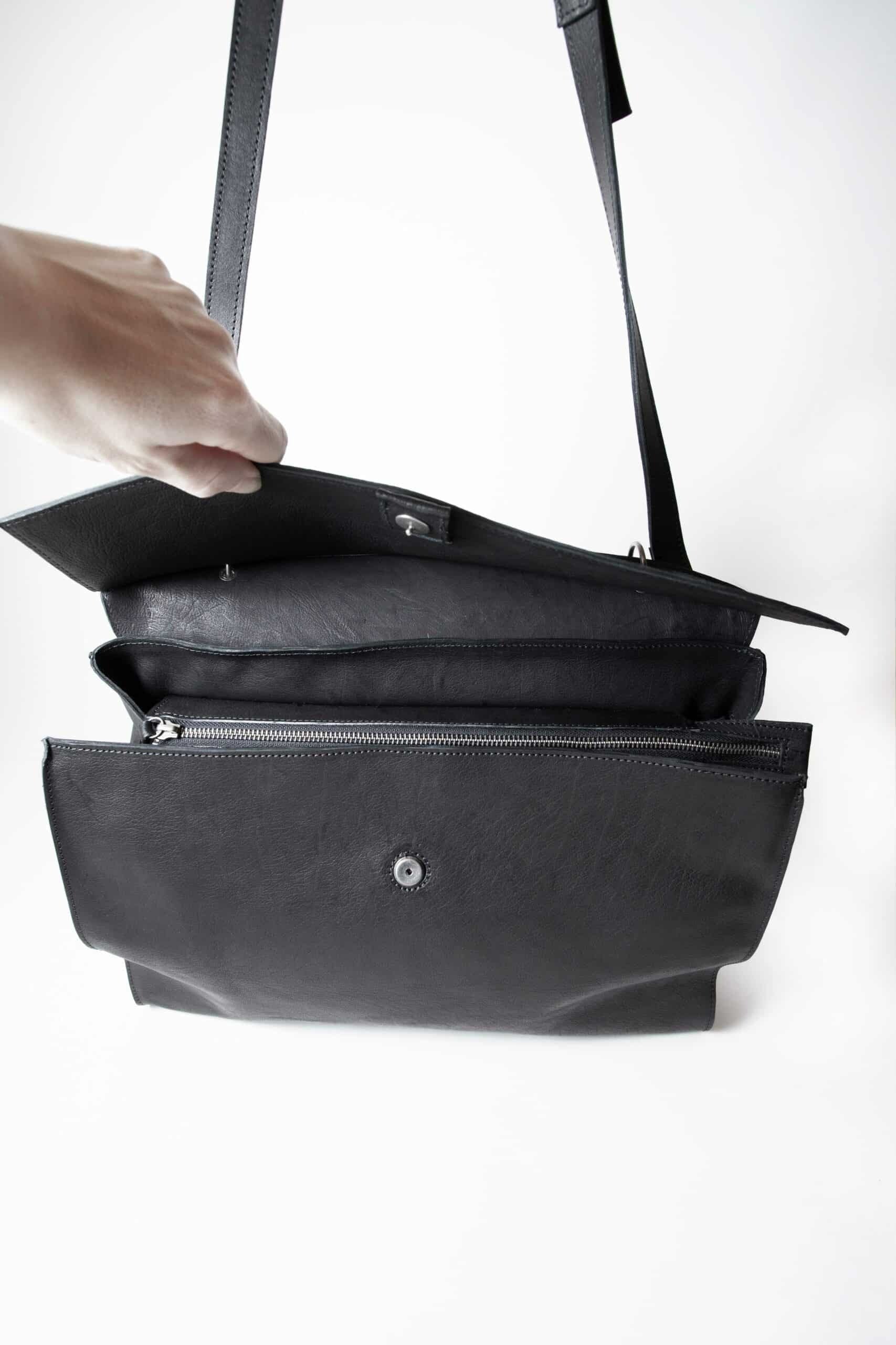 Large Archaic Bag in Black by Miranda Kaloudis-Bags-MDK-Idlewild