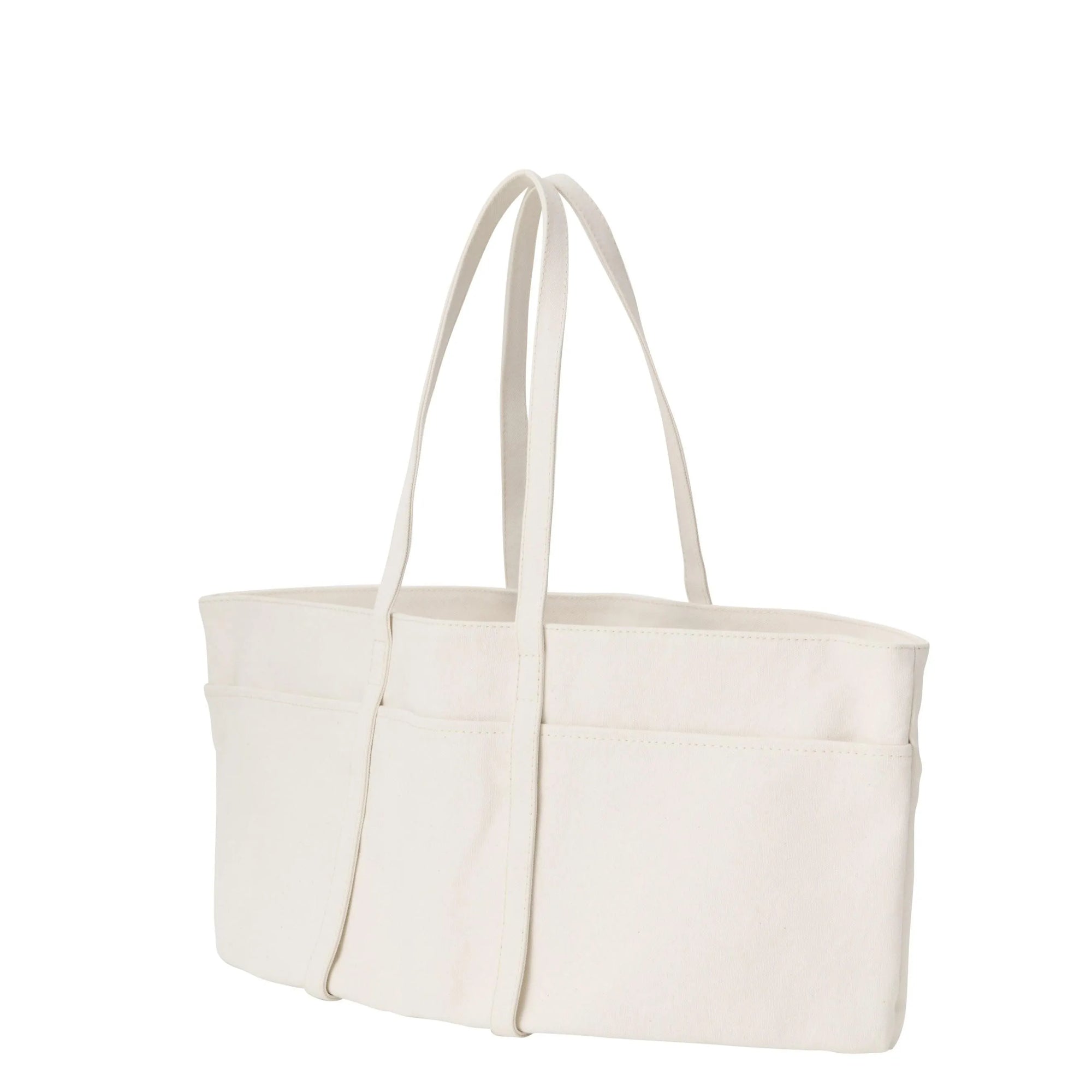 Large Washed Canvas 6 Pocket Tote in White by Amiacalva-Amiacalva-Idlewild-Cincinnati