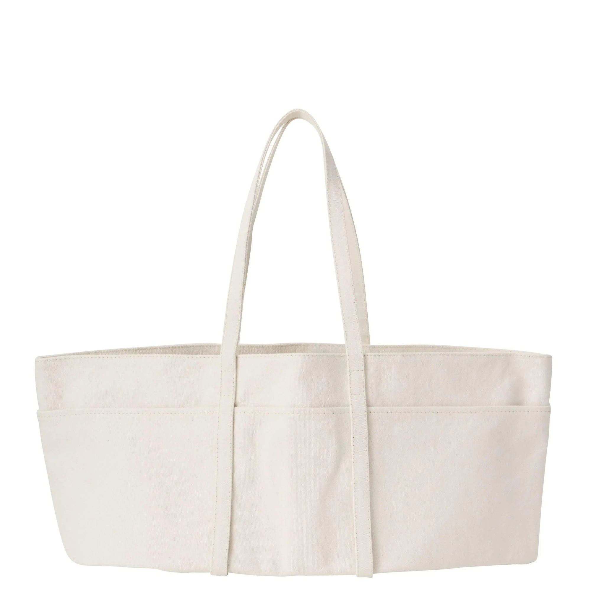Large Washed Canvas 6 Pocket Tote in White by Amiacalva-Amiacalva-Idlewild-Cincinnati
