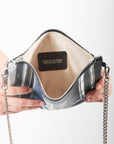 Leather Crossbody Bag in Black Parisian Door by Jessica Murray-Idlewild