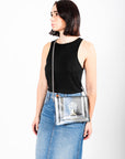 Leather Crossbody Bag in Black Parisian Door by Jessica Murray-Idlewild