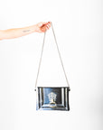 Leather Crossbody Bag in Black Parisian Door by Jessica Murray-Idlewild