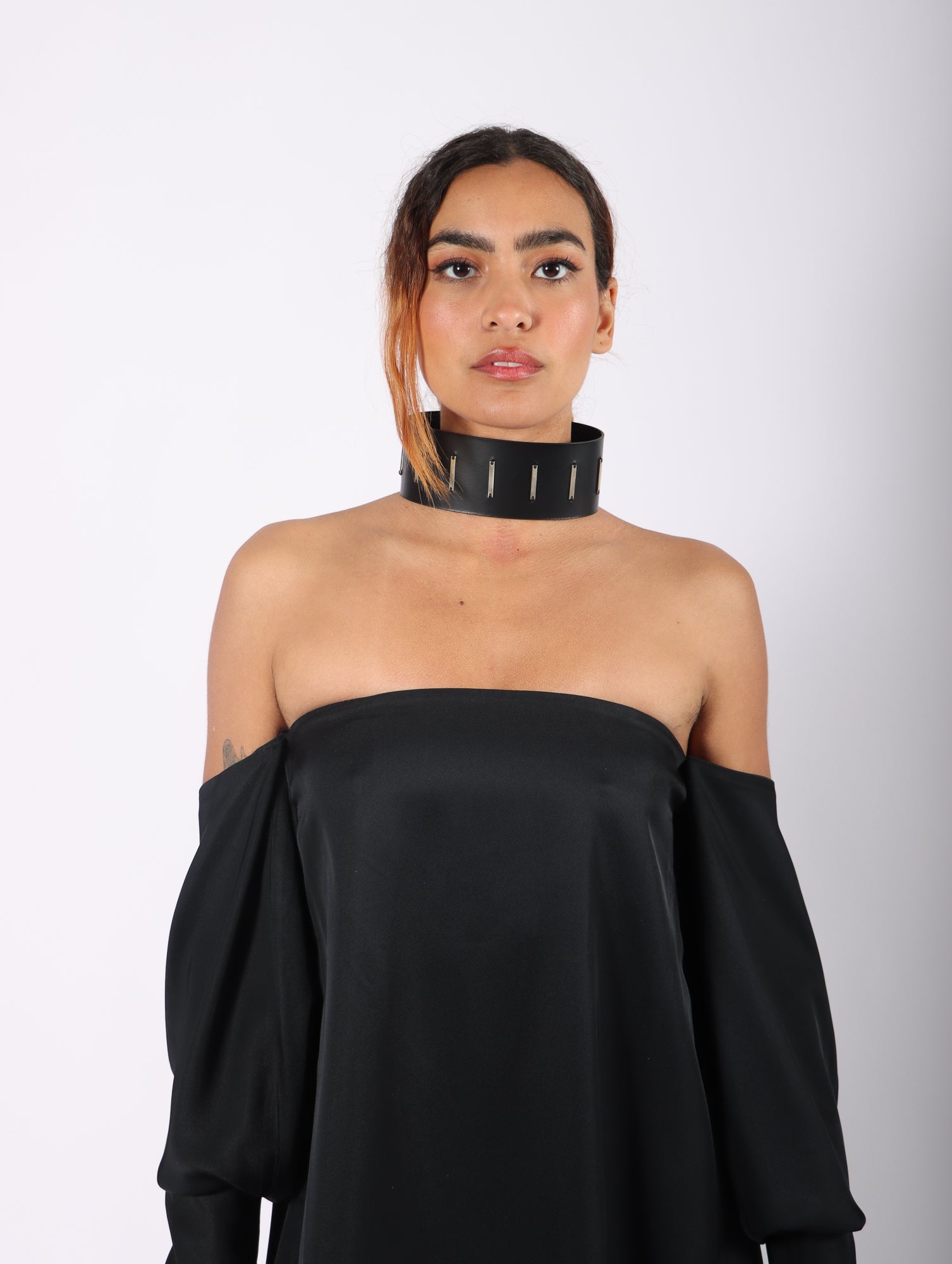 Liberta Bars Choker in Black by Aumorfia-Aumorfia-Idlewild-Cincinnati