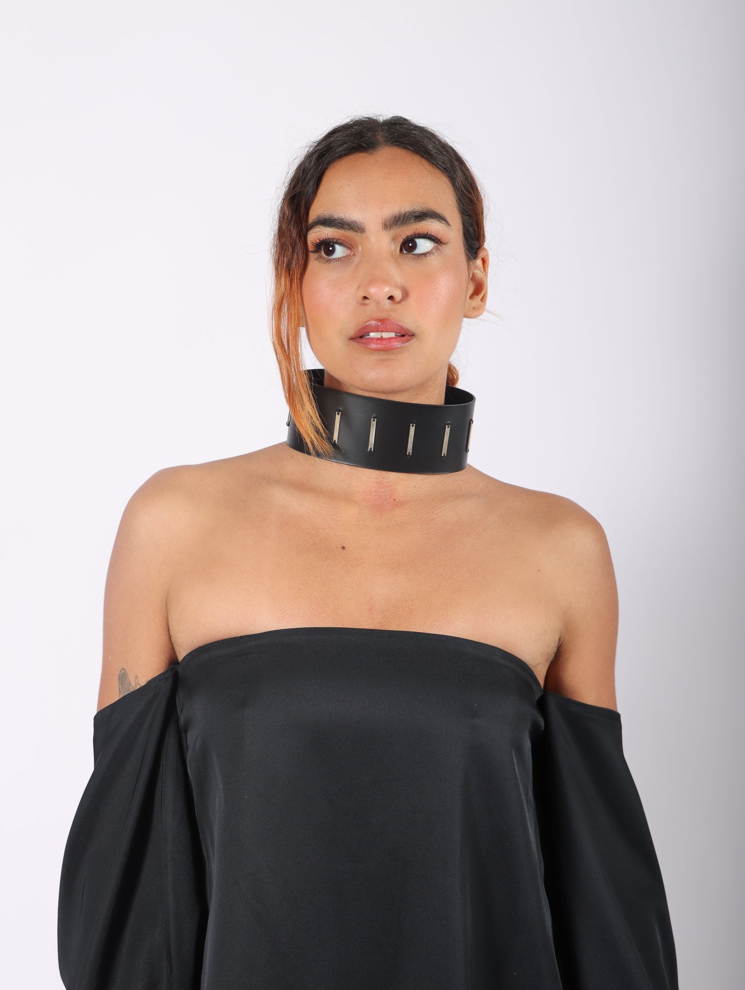 Liberta Bars Choker in Black by Aumorfia-Aumorfia-Idlewild-Cincinnati