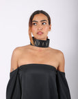 Liberta Bars Choker in Black by Aumorfia-Aumorfia-Idlewild-Cincinnati