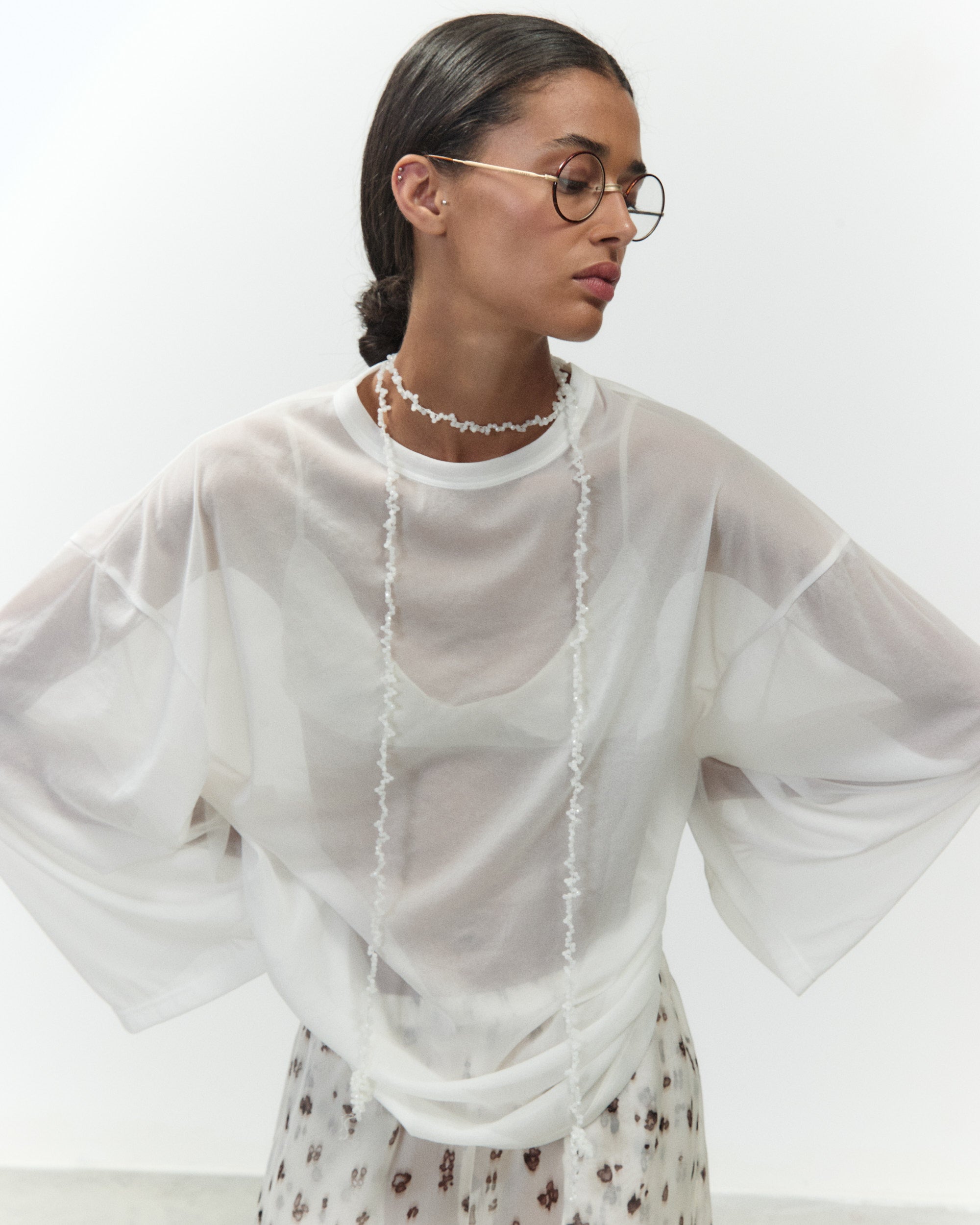 Light Jersey T-Shirt in Bianco by Alysi-Tops-Alysi-Idlewild