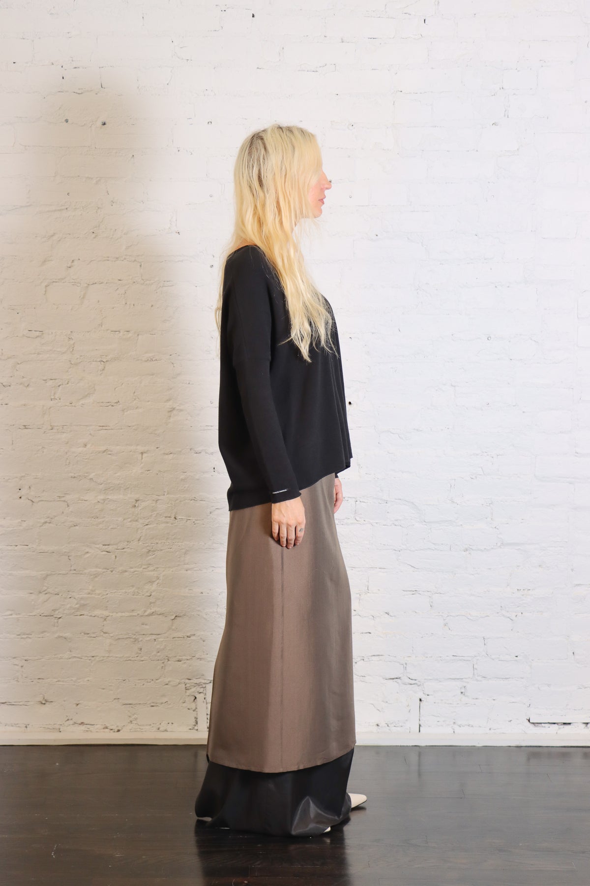 Light Satin Lingerie Skirt in Caffe by Alysi-Alysi-Idlewild-Cincinnati
