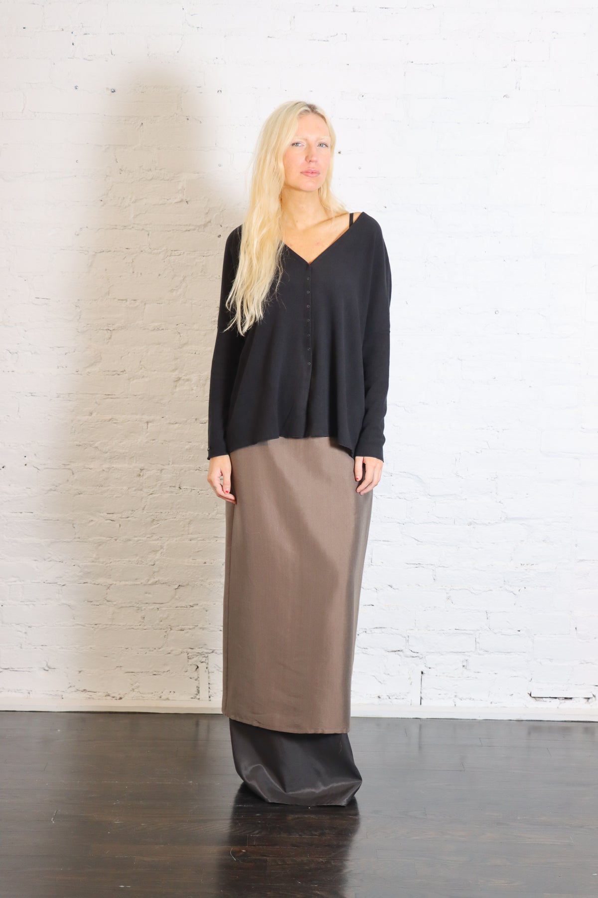 Light Satin Lingerie Skirt in Caffe by Alysi-Alysi-Idlewild-Cincinnati