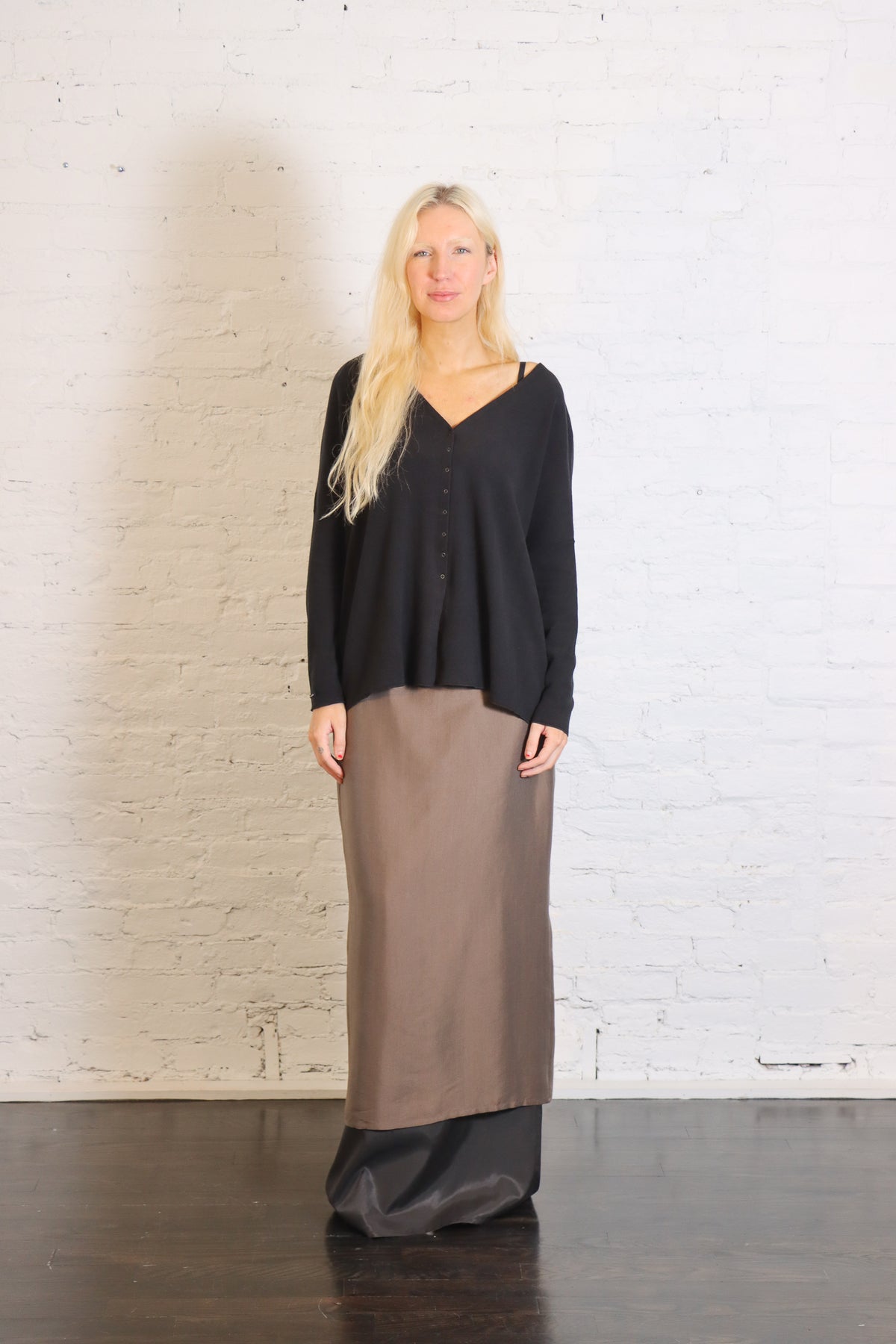 Light Satin Lingerie Skirt in Caffe by Alysi-Alysi-Idlewild-Cincinnati