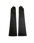Long Leather Gloves in Black by Liviana Conti