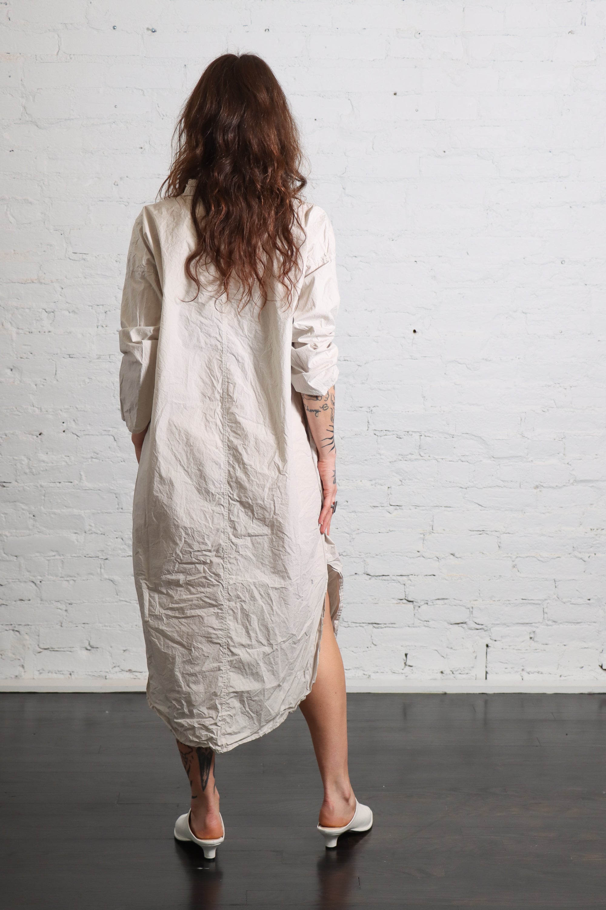 Long Shirt Dress TC in Pebble by Album Di Famiglia-Album Di Famiglia-Idlewild-Cincinnati