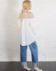 Long Sleeve Poplin & Mesh Shirt in Off-White by MM6 Maison Margiela-MM6-Idlewild-Cincinnati
