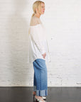 Long Sleeve Poplin & Mesh Shirt in Off-White by MM6 Maison Margiela-MM6-Idlewild-Cincinnati