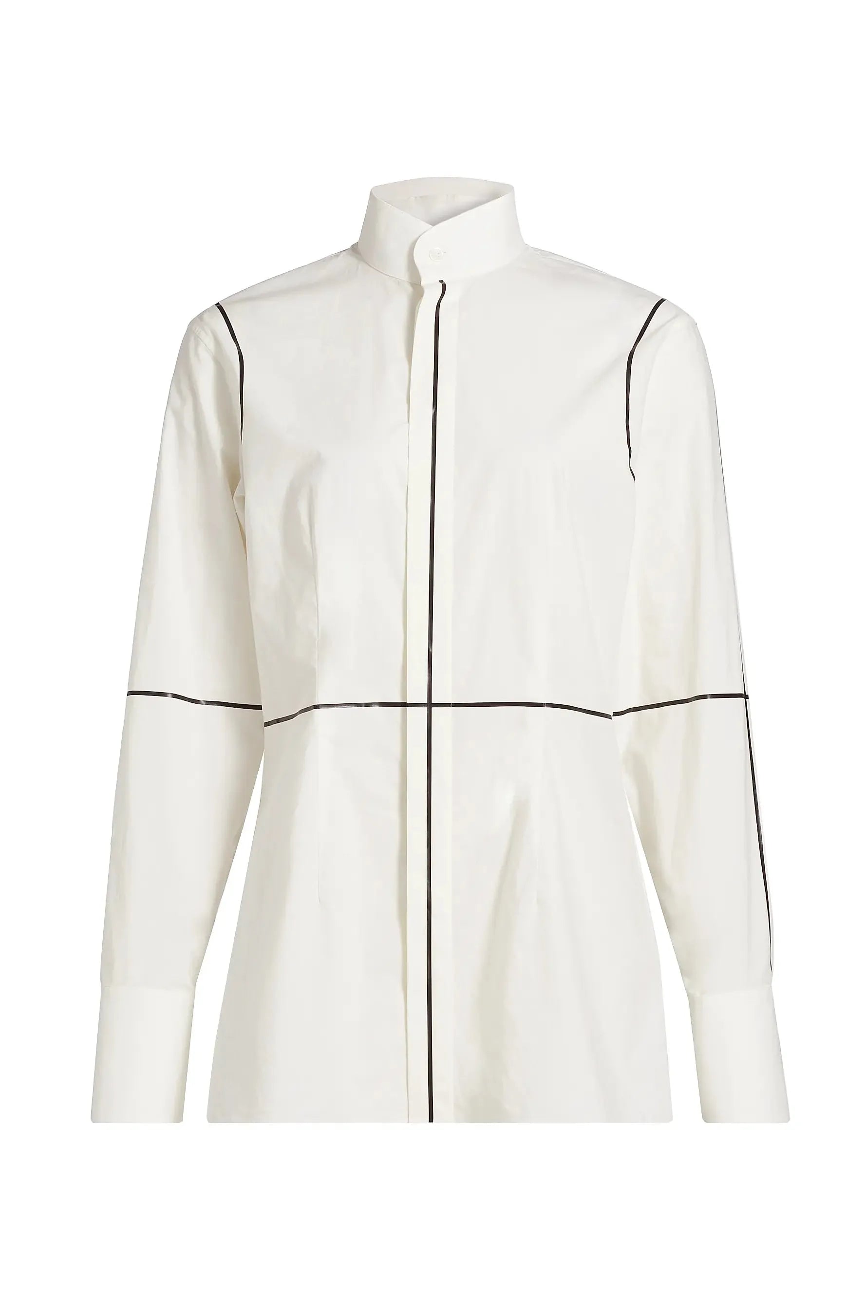 Long Sleeved Line Shirt in Off-White by MM6 Maison Margiela-MM6-Idlewild