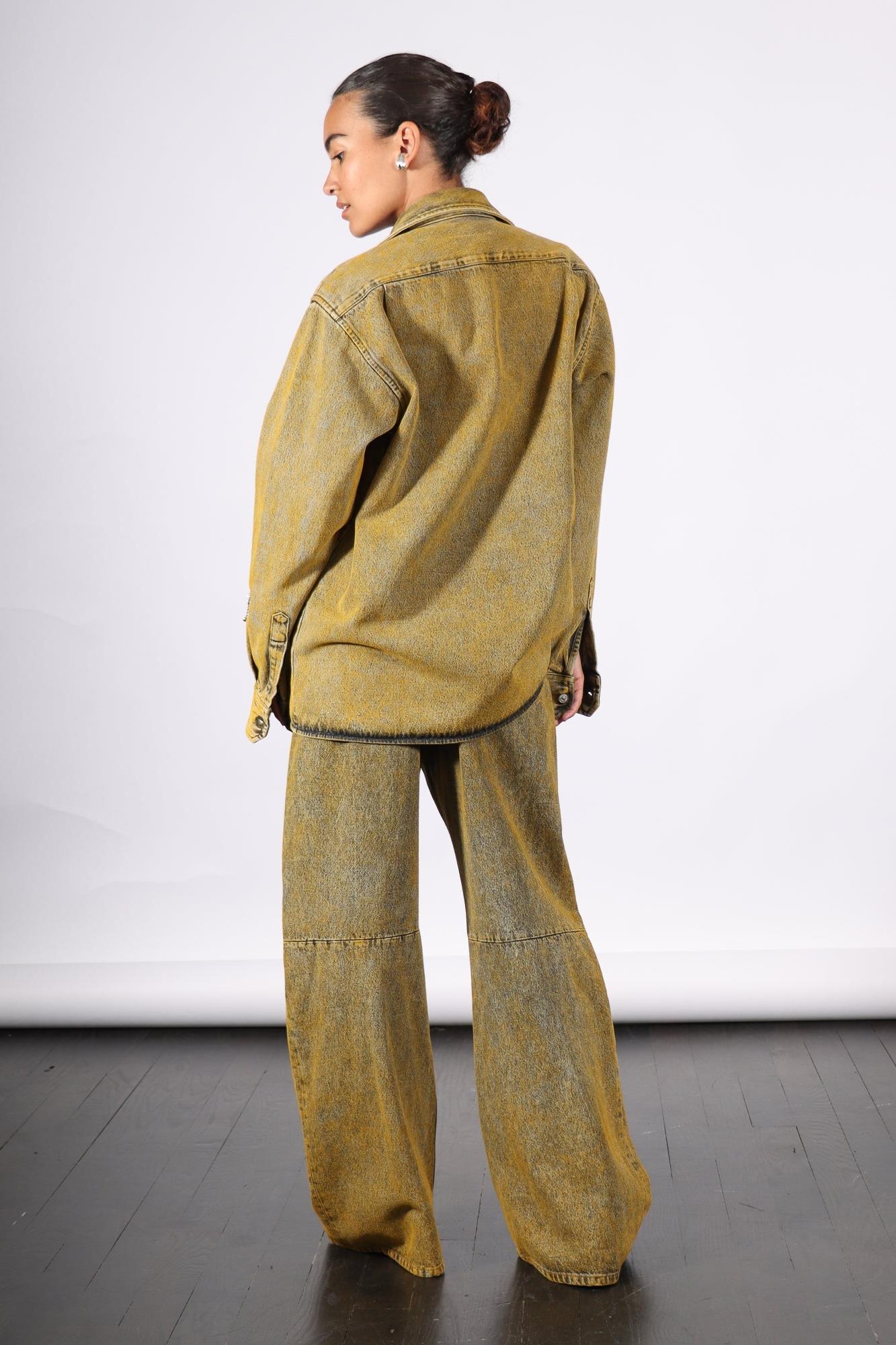 Long Sleeved Shirt in Yellow by MM6 Maison Margiela