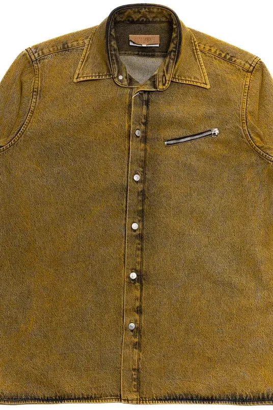 Long Sleeved Shirt in Yellow by MM6 Maison Margiela