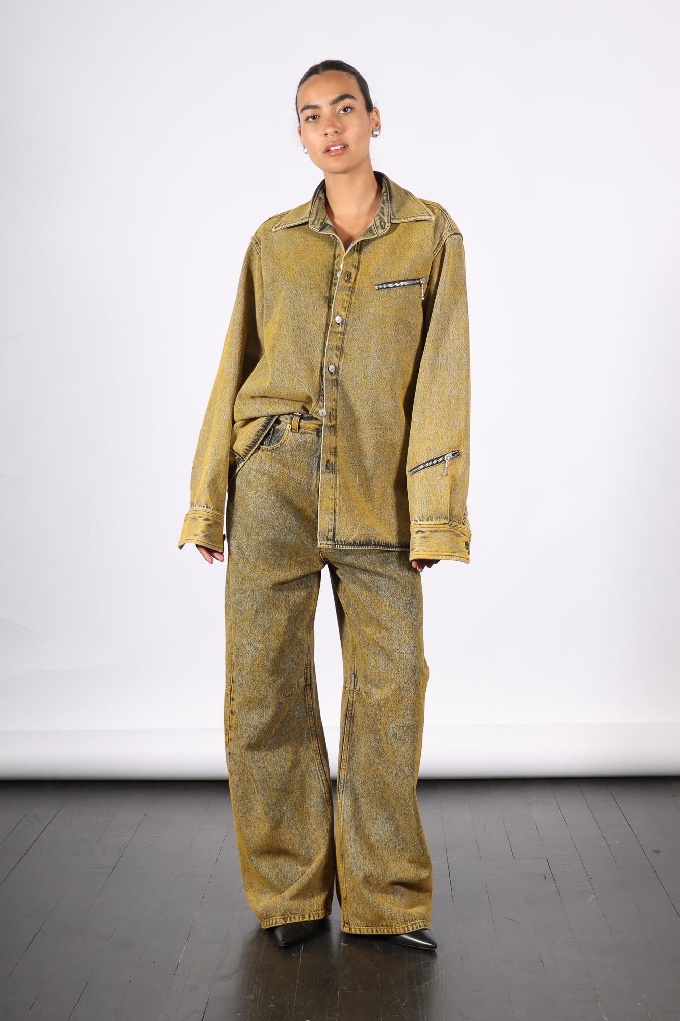 Long Sleeved Shirt in Yellow by MM6 Maison Margiela