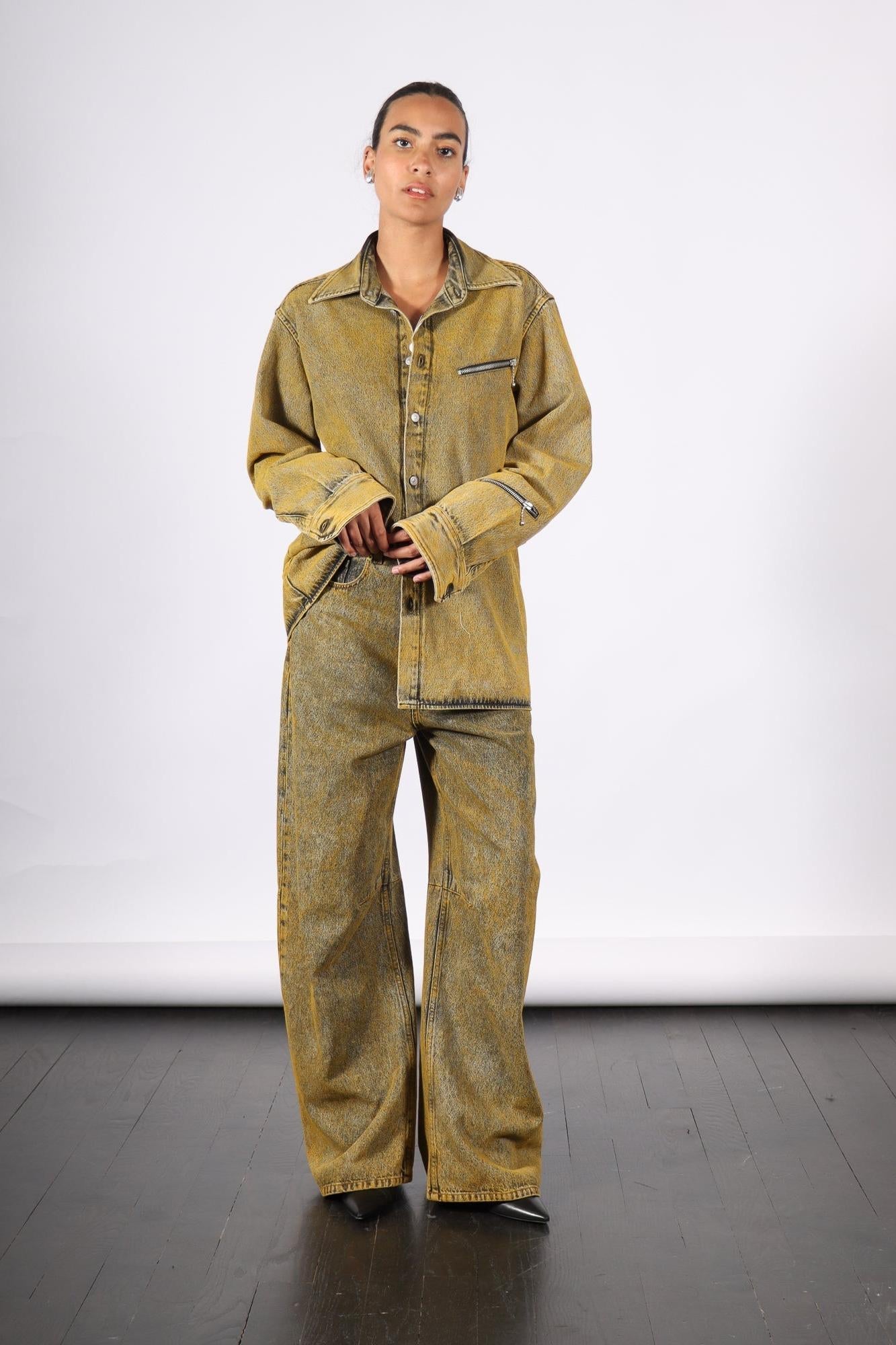 Long Sleeved Shirt in Yellow by MM6 Maison Margiela