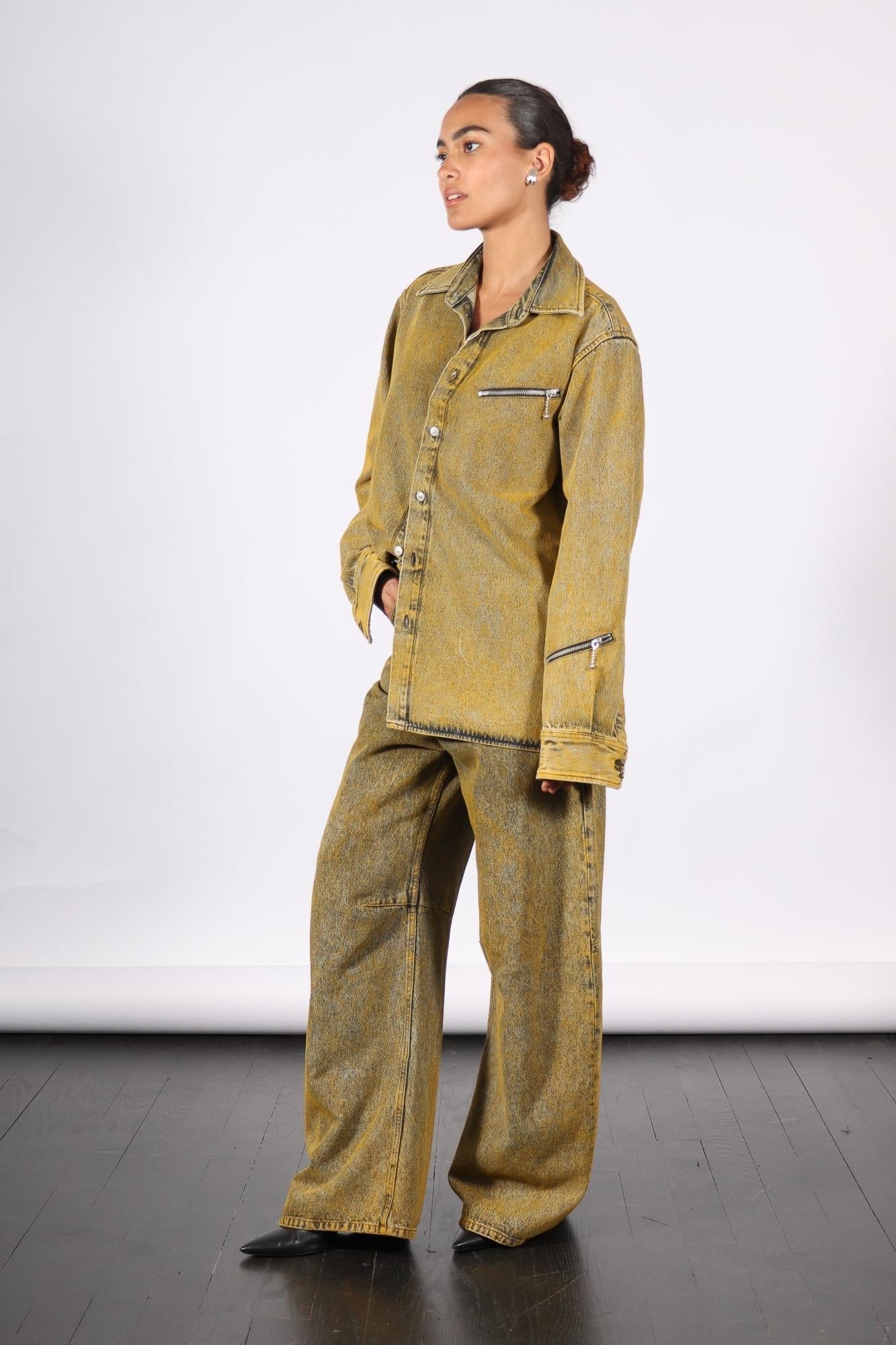 Long Sleeved Shirt in Yellow by MM6 Maison Margiela