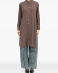 Long Sleeved Tunic Shirt in Brown by MM6 Maison Margiela-MM6-Idlewild-Cincinnati