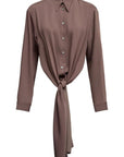 Long Sleeved Tunic Shirt in Brown by MM6 Maison Margiela-MM6-Idlewild-Cincinnati