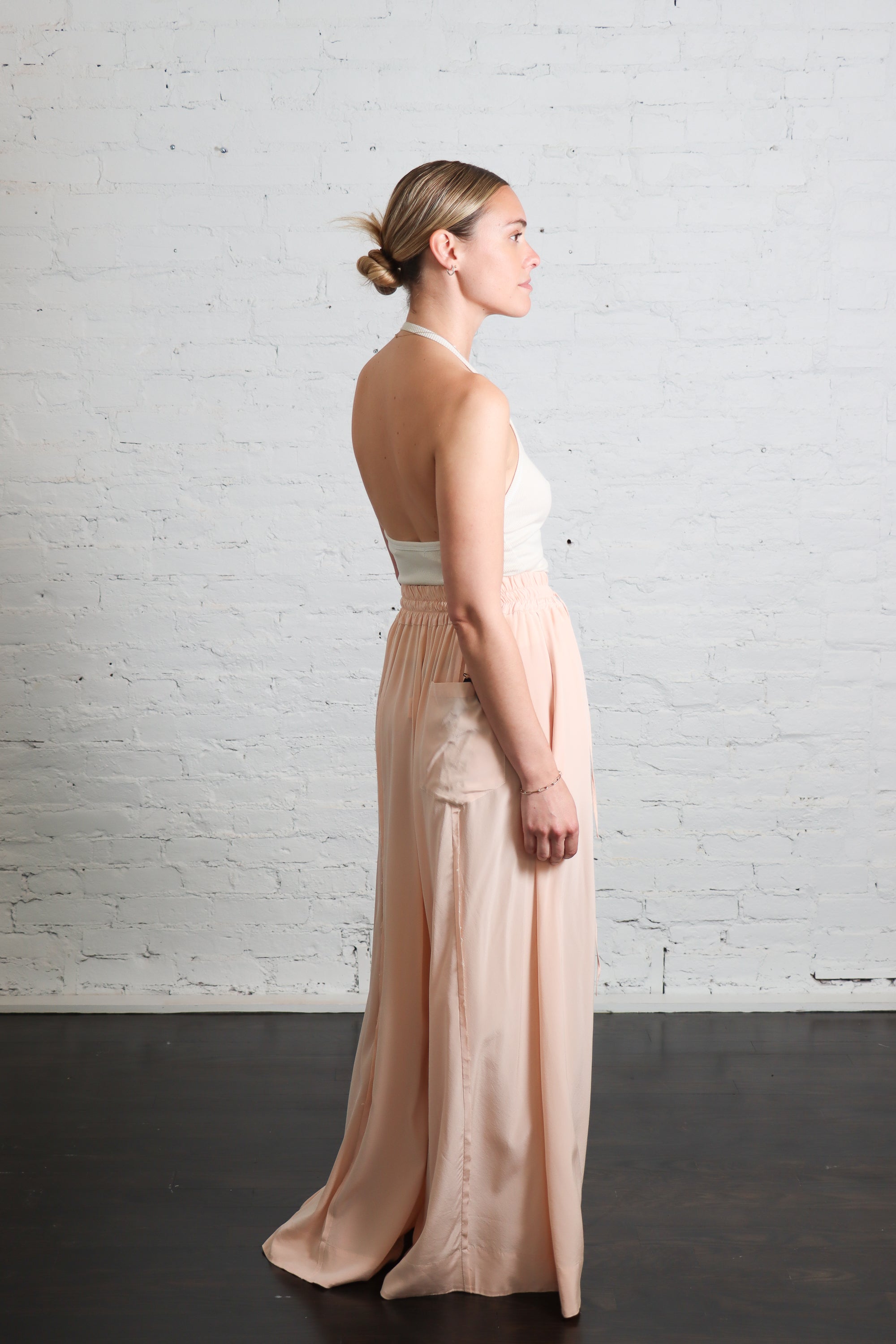 Loose Silk Trousers in Carne by Serien°umerica-Serien°umerica-Idlewild-Cincinnati