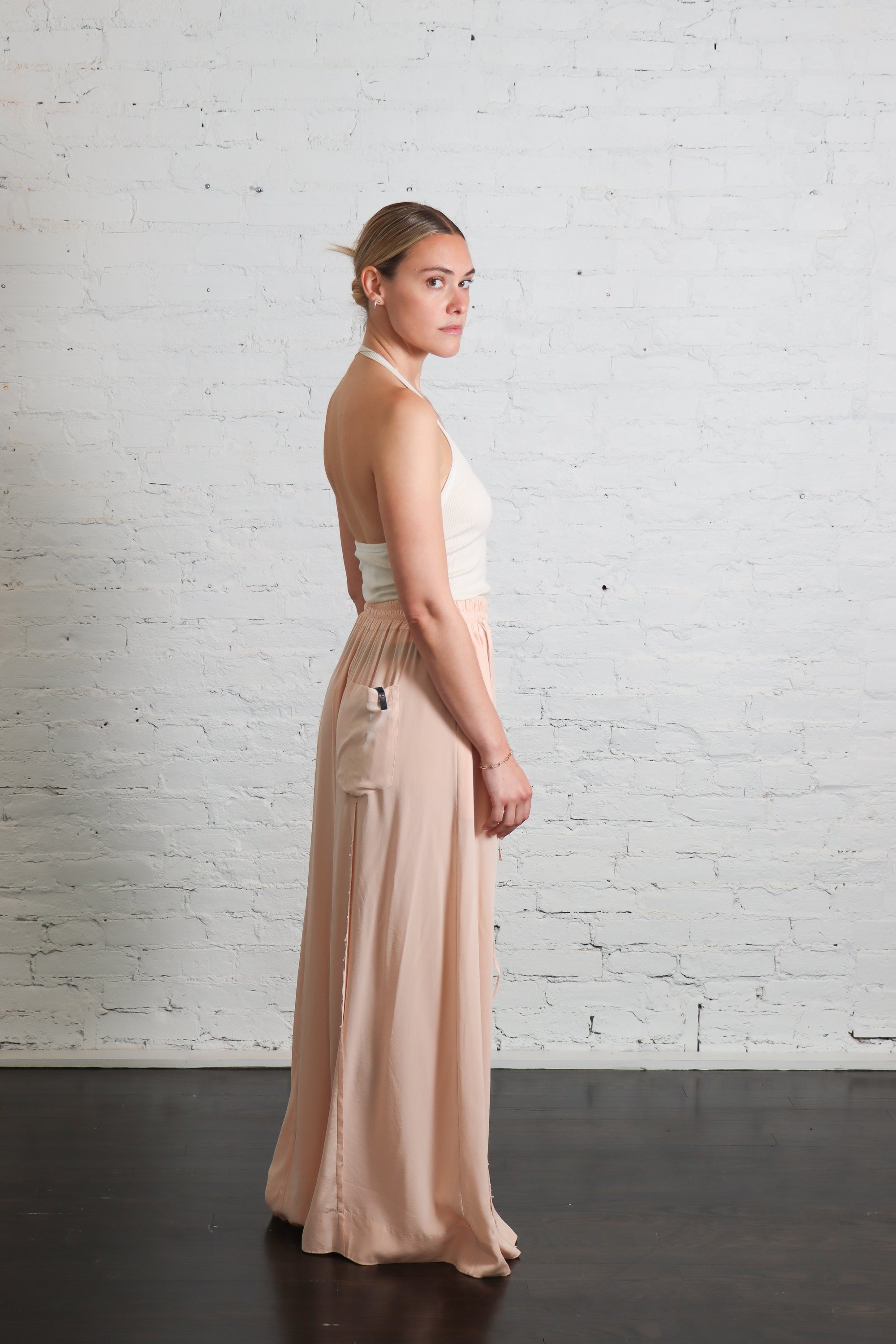 Loose Silk Trousers in Carne by Serien°umerica-Serien°umerica-Idlewild-Cincinnati