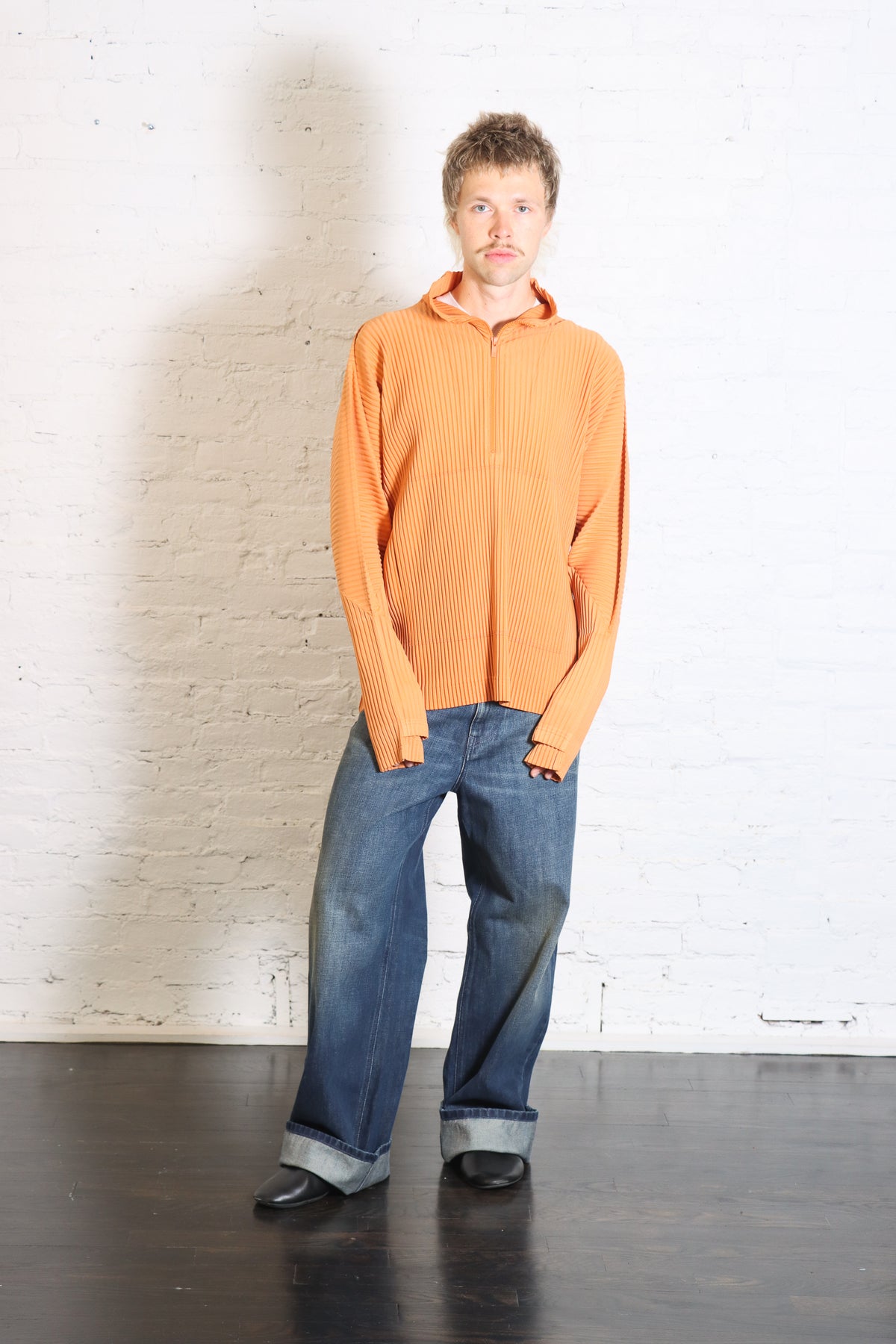 March Monthly Colors Quarter-Zip in Manarola Brick Brown by Homme Plissé Issey Miyake-Homme Plissé Issey Miyake-Idlewild-Cincinnati