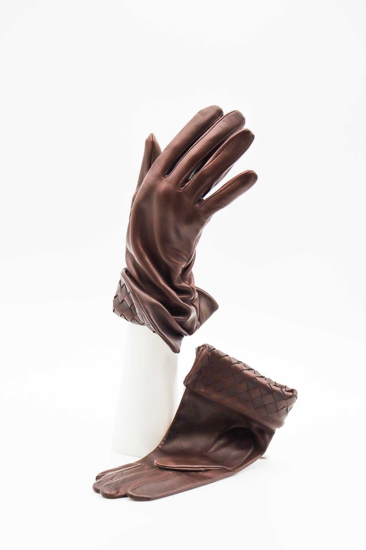 Mary Silk Lined Woven Lambskin Gloves in Ebano Brown by Gloves Forino 1899-Gloves Forino 1899-Idlewild-Cincinnati