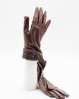 Mary Silk Lined Woven Lambskin Gloves in Ebano Brown by Gloves Forino 1899-Gloves Forino 1899-Idlewild-Cincinnati